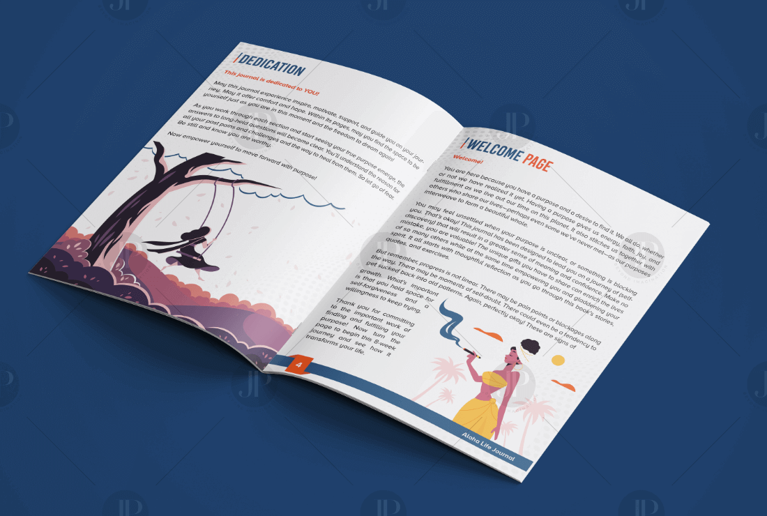 Bi-Fold Brochure Design Mockup on Blue Theme