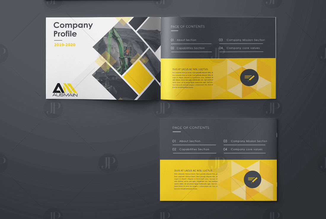 Elegent Black and Yellow Theme Corporate Business Brochure Design Templates