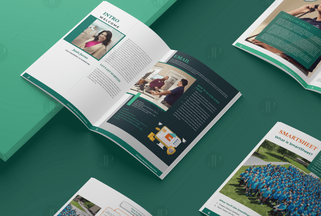 Creative and Modern Business Brochure Design Mockup on Green Theme