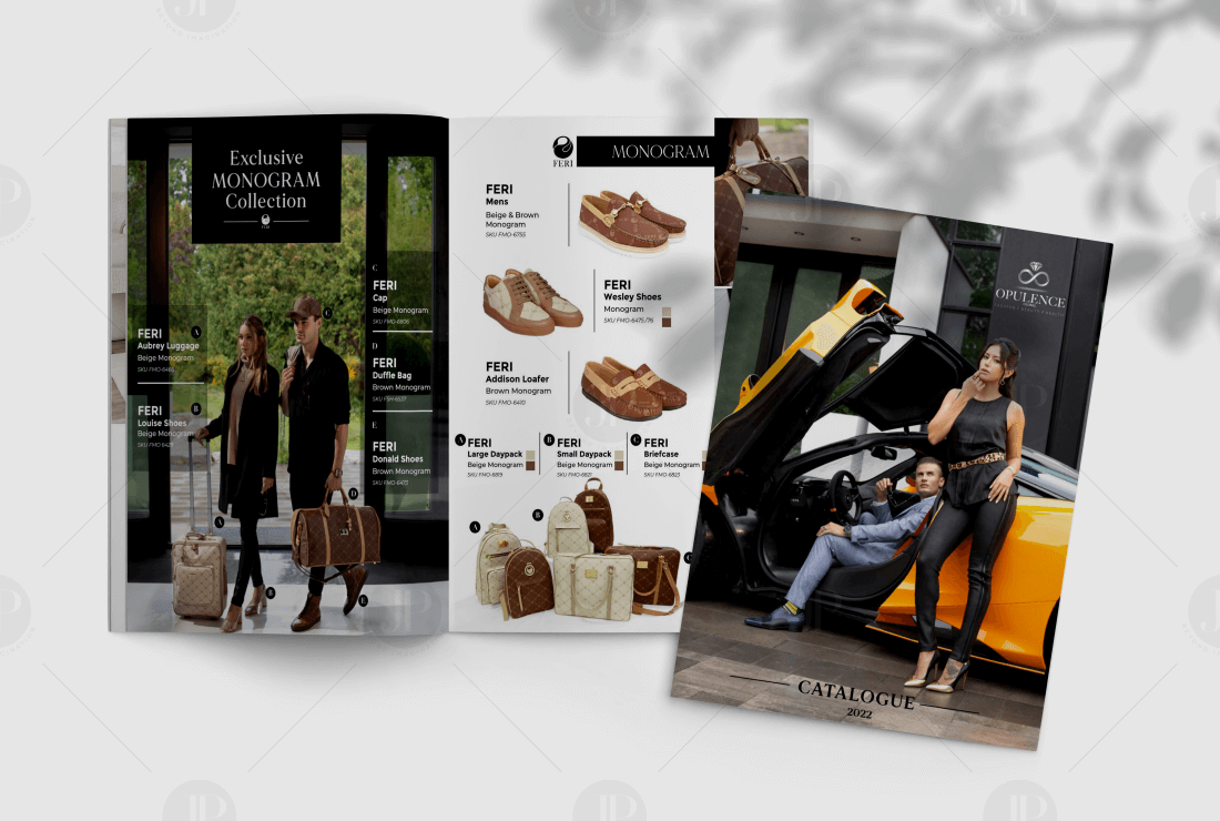 Shopping Bag and Shoes Collection Catalog Template Design Mockup
