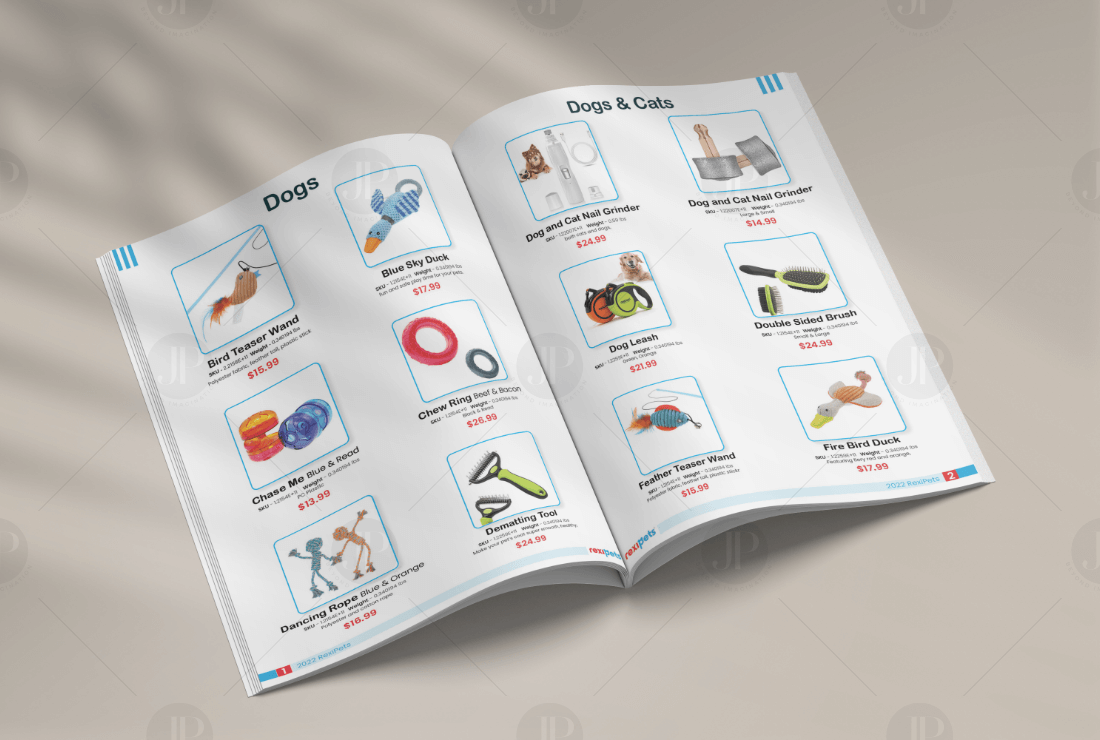 Pet Care Product Business Catalog Booklet Cover Page Layout Design Vector Image
