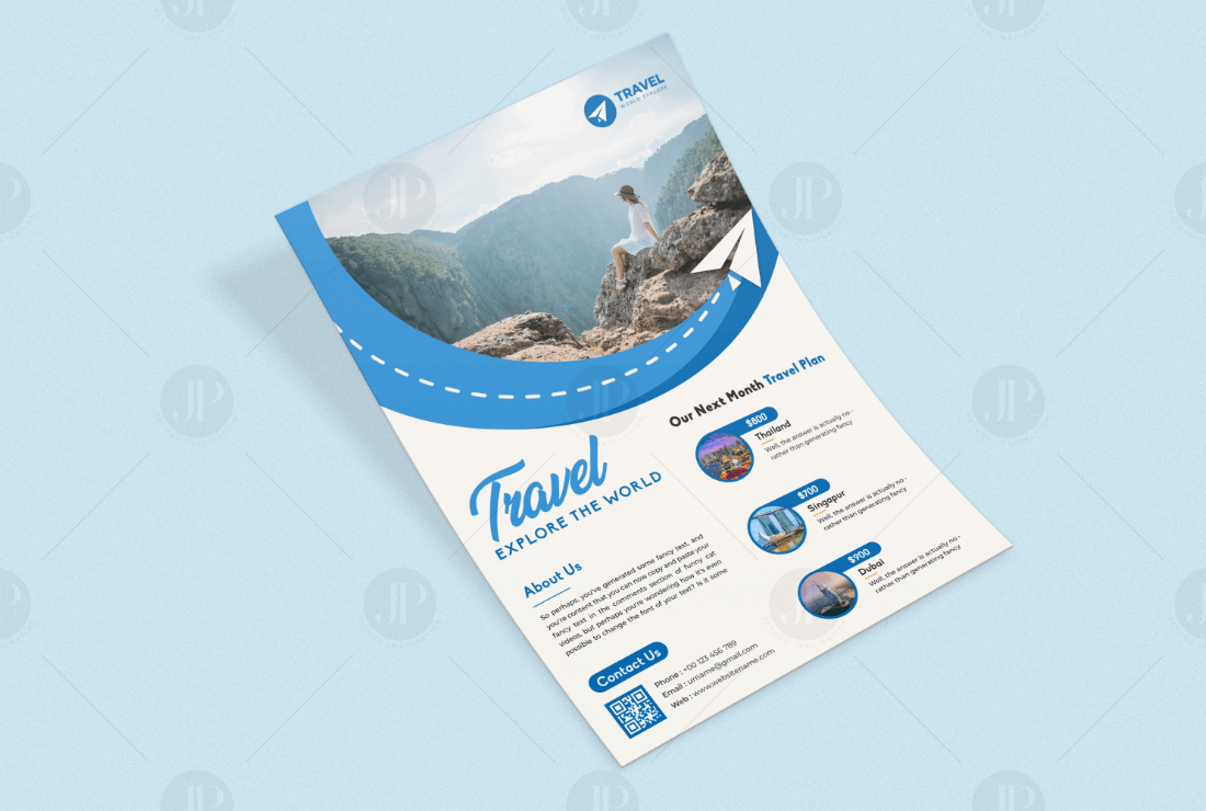 Travel Business Flyer Design Templates Mockup