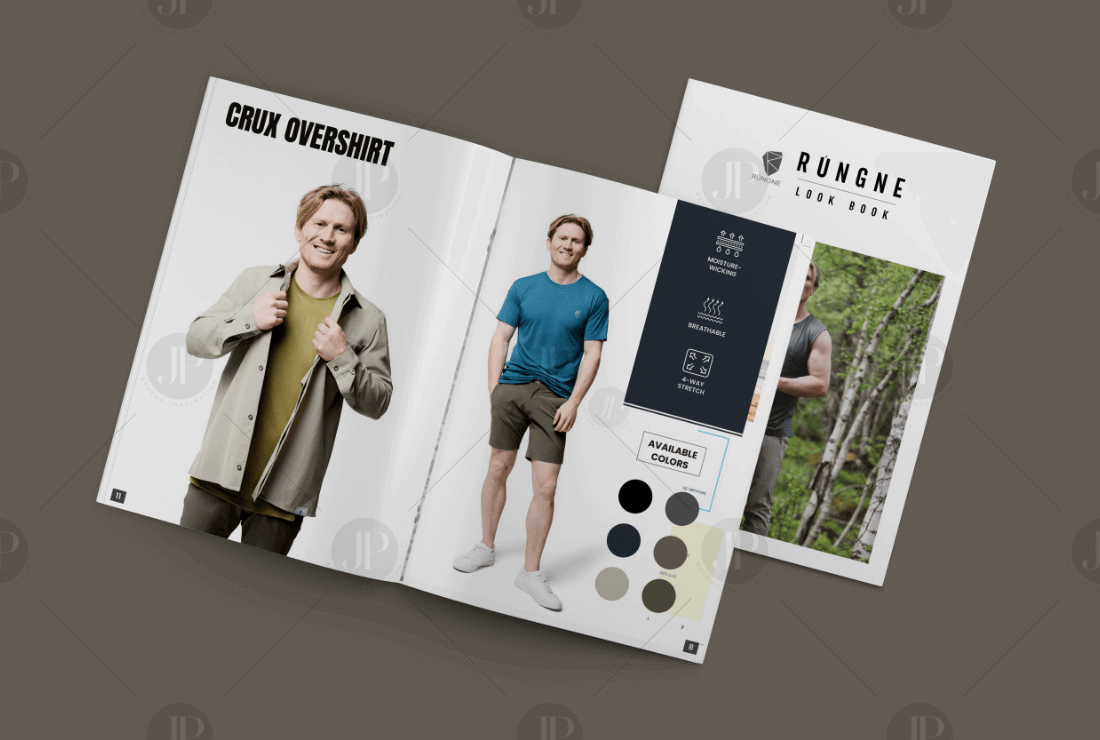 Men's Fashion Apparel Look Book with Different Color Design Template