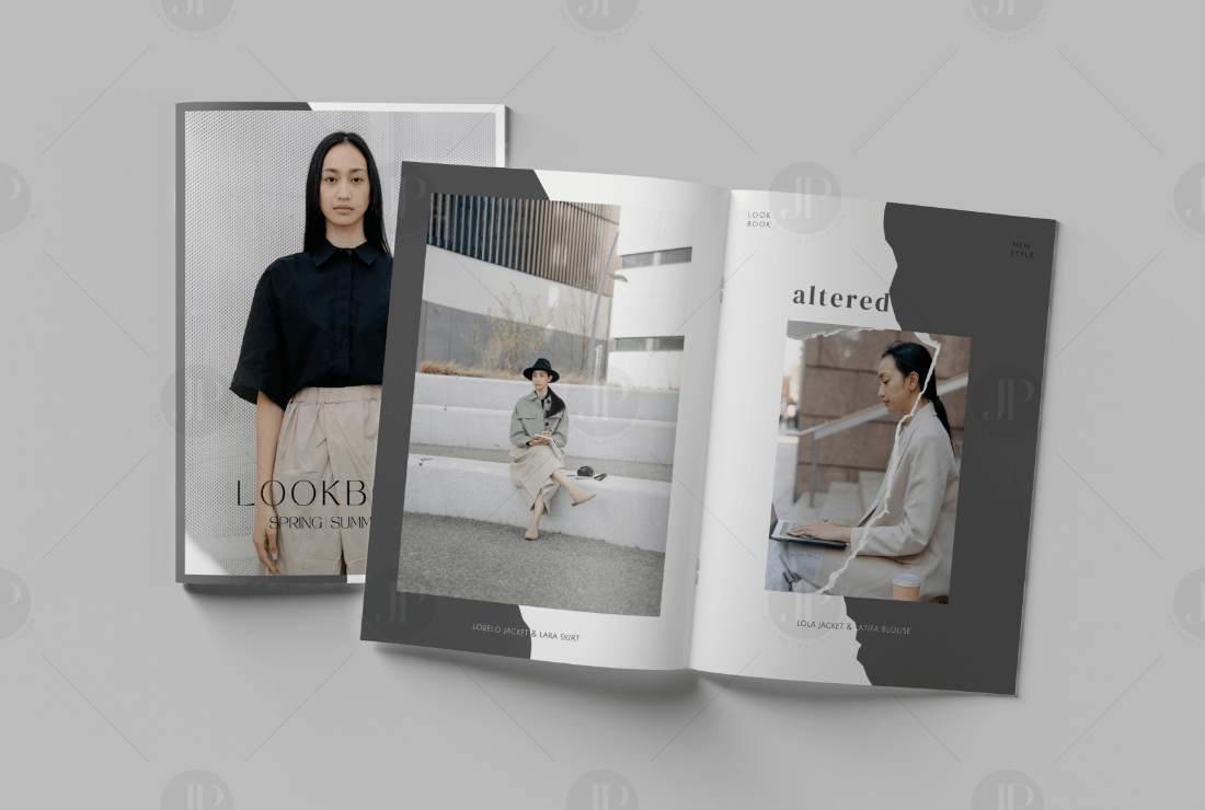 Women's Fashion Apparel Lookbook Magazine Cover Design 