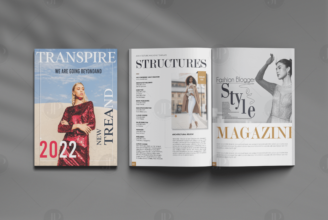 Women's Fashion Magazine Book Layout with Women's Images