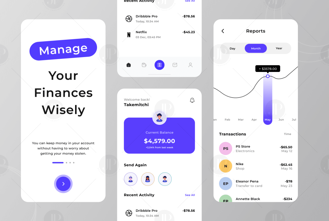 Best Finance Management Mobile App UI & UX Design Mockup