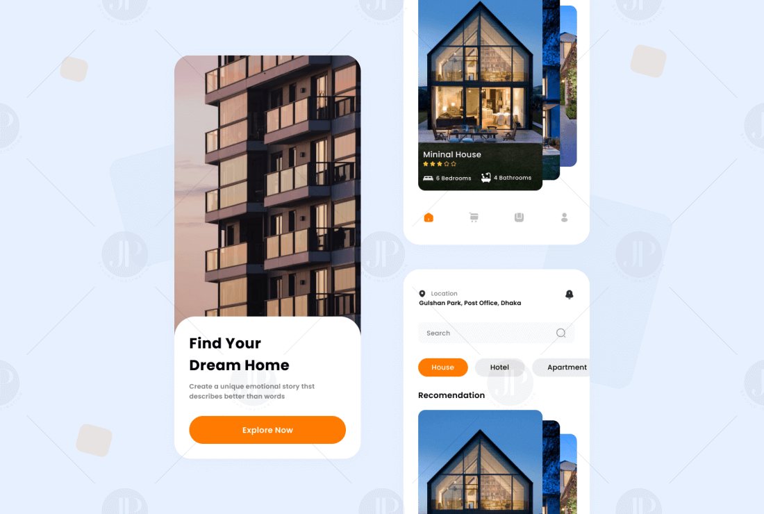 Dream Home Mobile App UI Design Sample