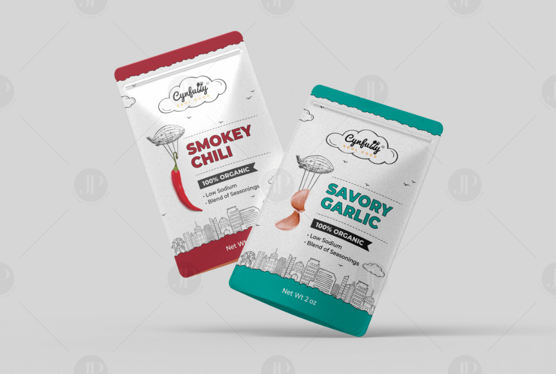 Garlic and Chilli Pouce Brand Packaging Design Mockup