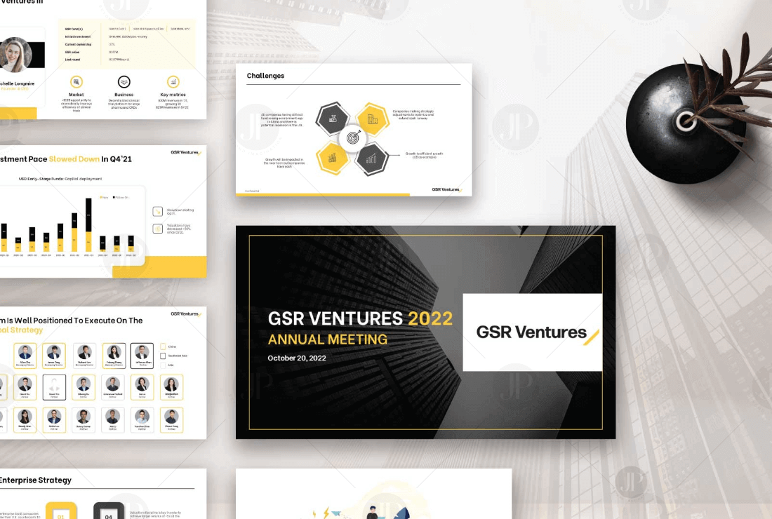 Best Creative Business Annual Meeting Presentation Report Template Design