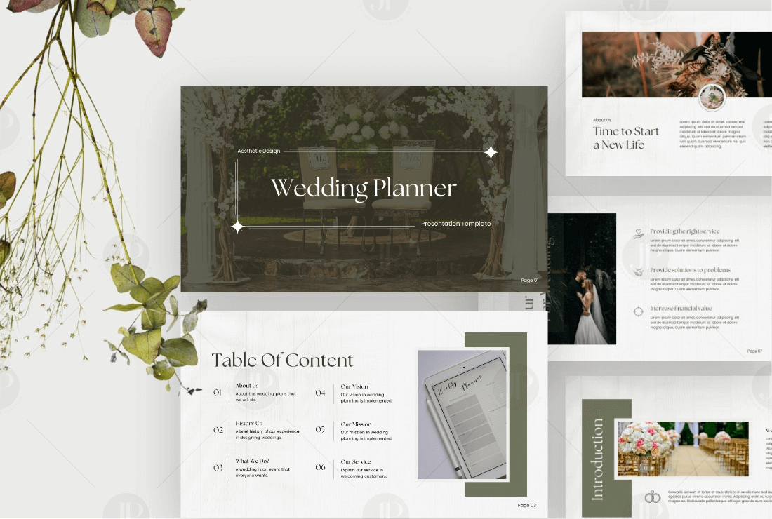 Modern Wedding Planner Presentation Template Design