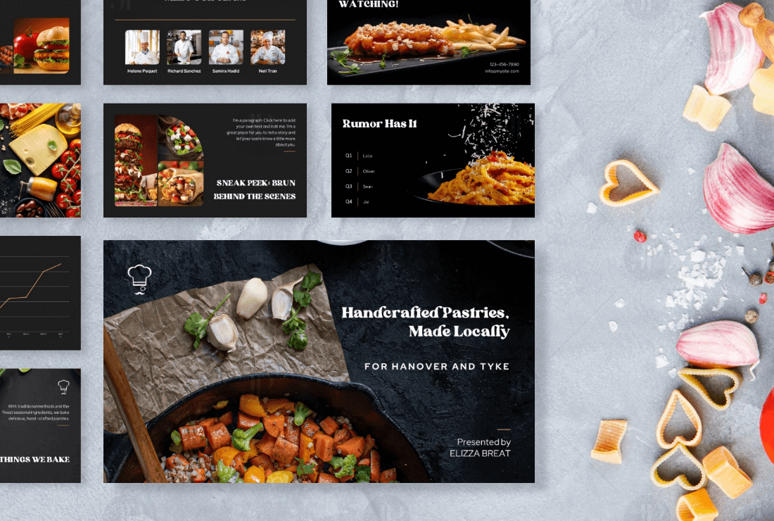 PowerPoint Templates for Fast Food in Darkgrey Theme | Business Presentation