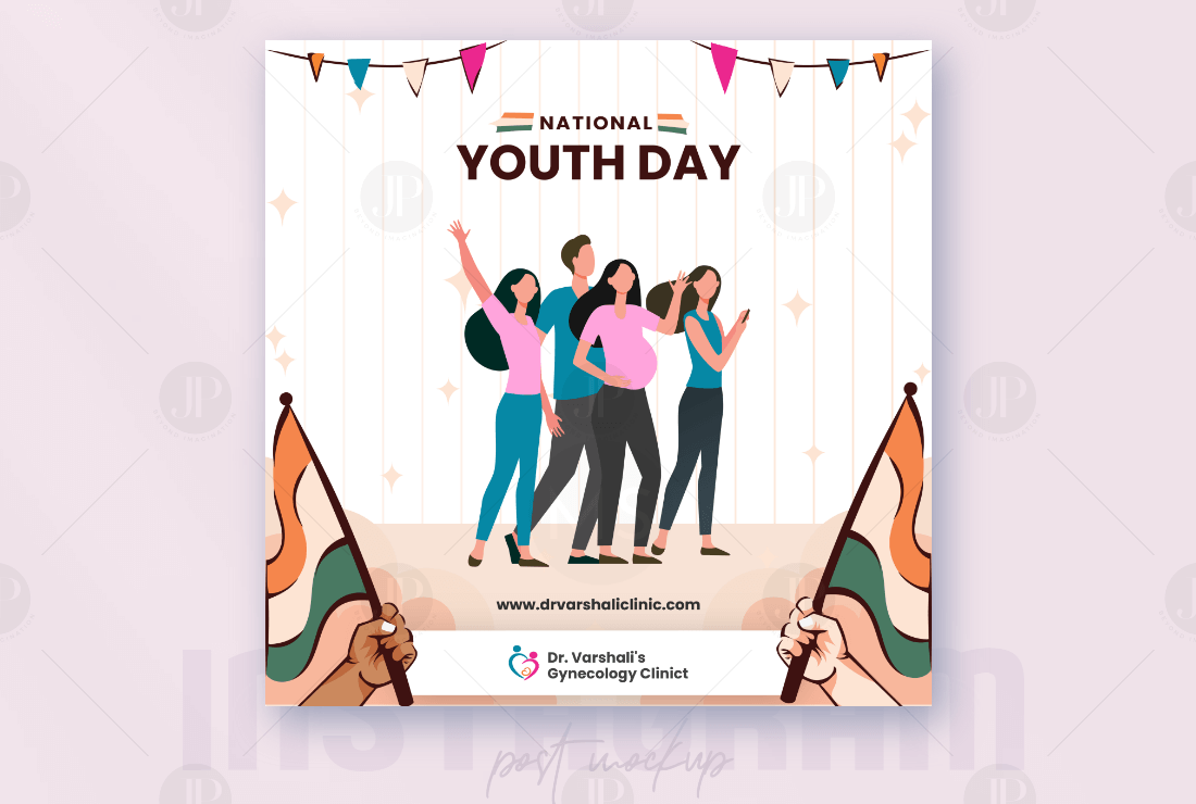 Abstract Social Media Post Design of National Youth Day