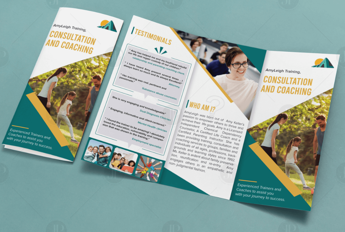 Coaching for Motivation & Success Tri-fold and Bi-Fold Brochure Design Template
