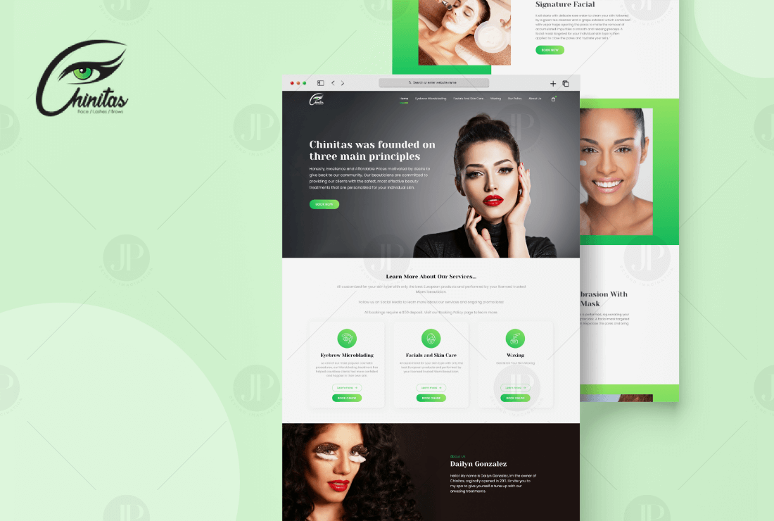 Facial and Skincare Colorful Website Design UI Template