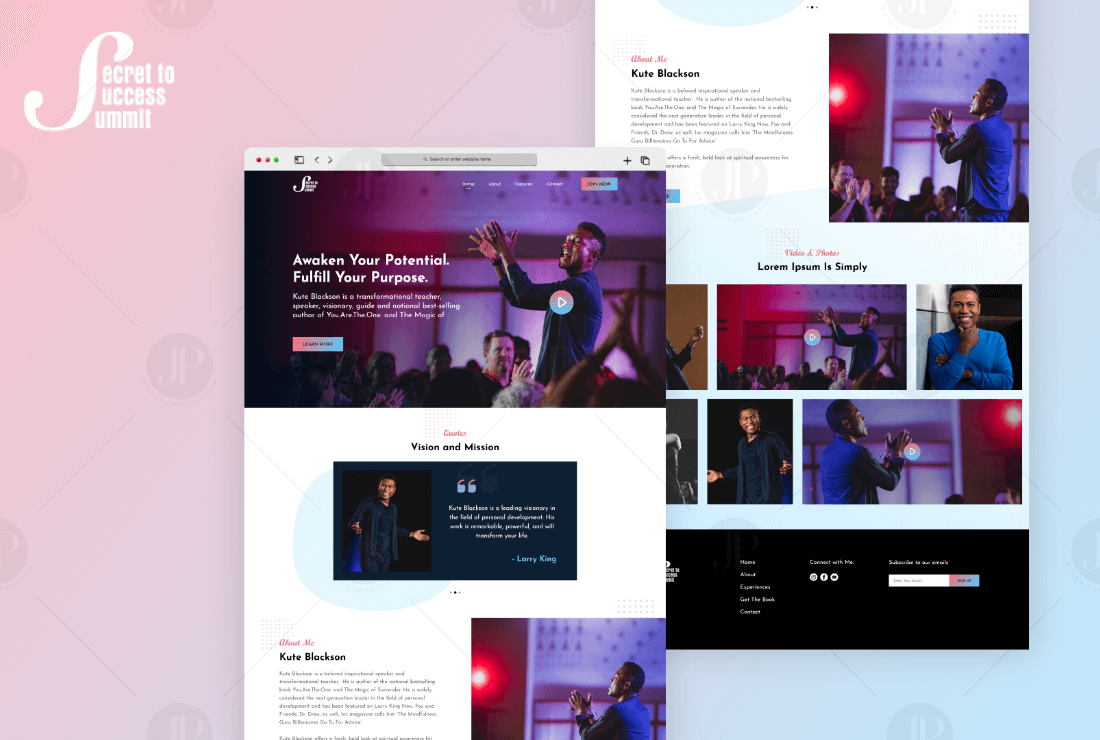 Motivational and Inspiration Website UI Design Mockup