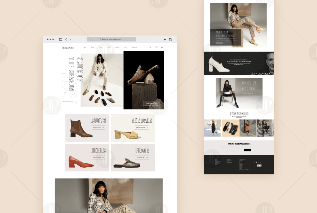 Shoe Product Showcase and Fashion Design UI Template