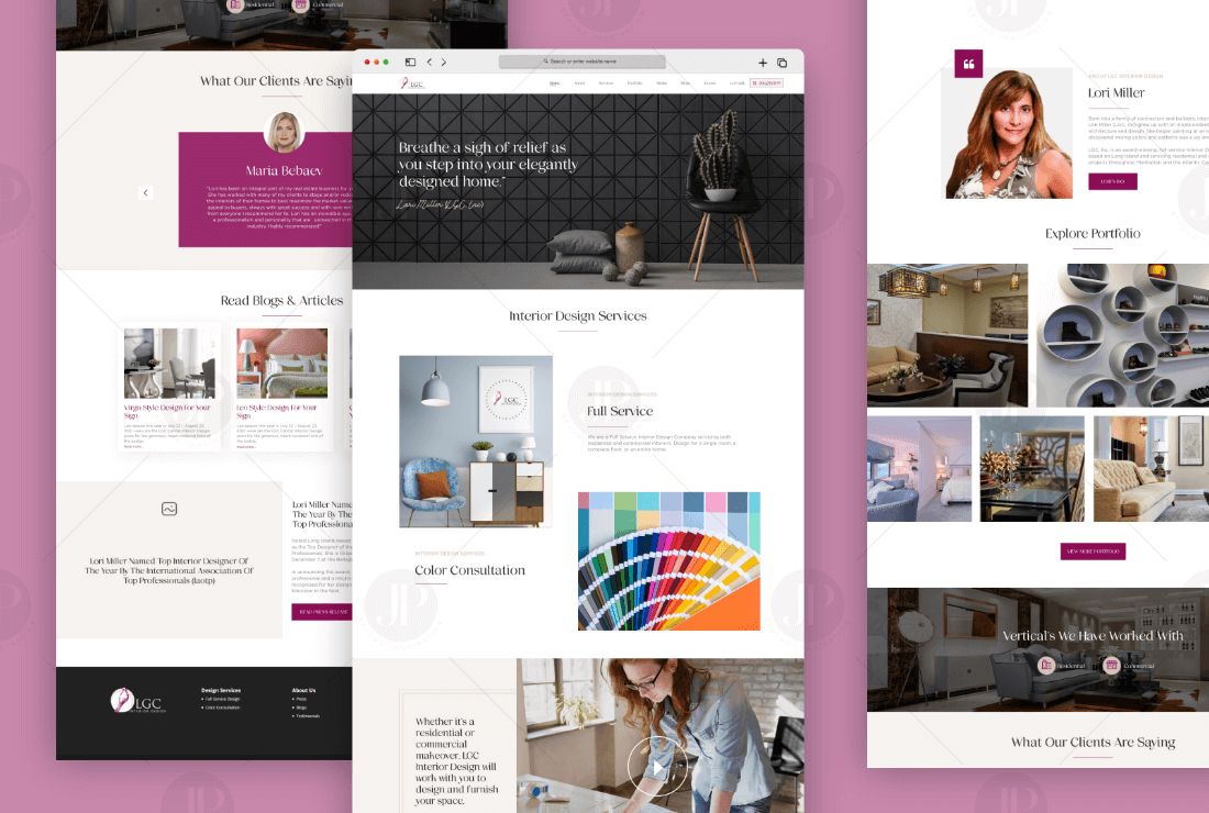 Home Interior Design Service Website UI Design in White Theme