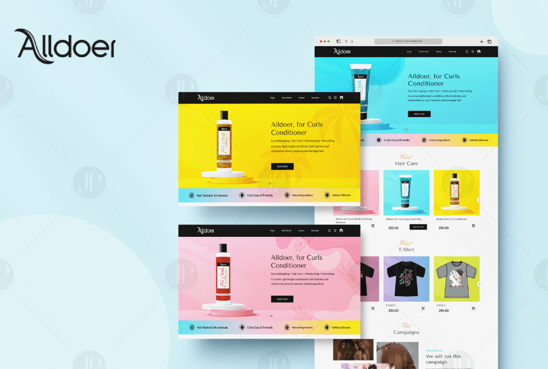 Colorful E-Commerce Product Showcase Website Design