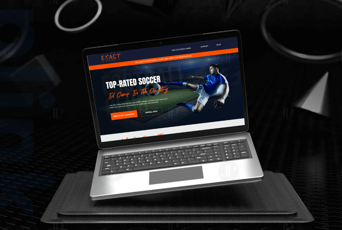 Abstract and Creative Soccer Sport Website UI Design Mockup Template